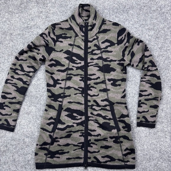 Cynthia Rowley Sweaters - Cynthia Rowley Active Camo Zip Up Jacket Longline Knit Cardigan Green Size M